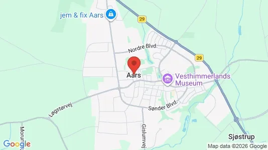 Houses for rent i Aars - kort over placeringen