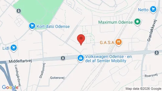 Apartments for rent i Odense V - kort over placeringen