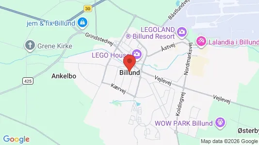 Apartments for rent i Billund - kort over placeringen