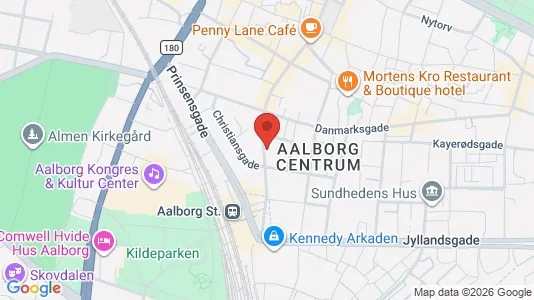 Apartments for rent i Aalborg Center - kort over placeringen