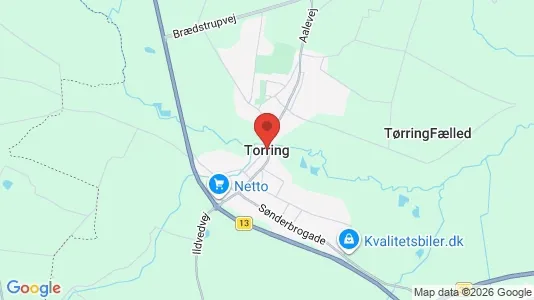 Houses for rent i Tørring - kort over placeringen