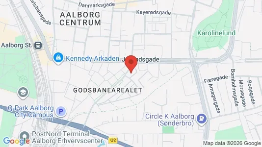 Rooms for rent i Aalborg Center - kort over placeringen