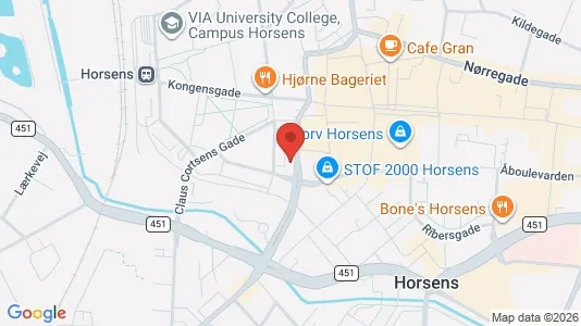 Apartments for rent i Horsens - kort over placeringen