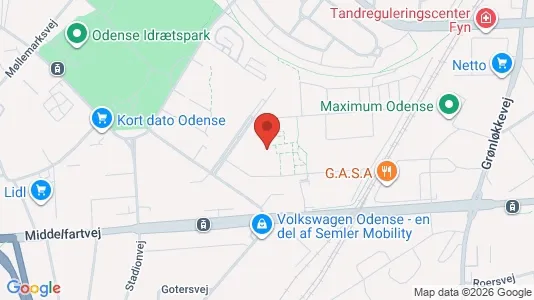 Apartments for rent i Odense V - kort over placeringen