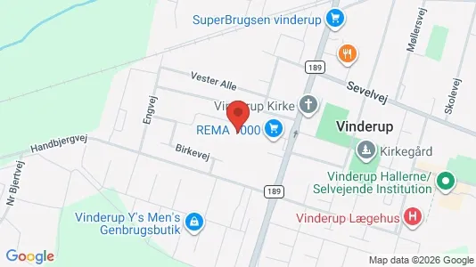 Apartments for rent i Vinderup - kort over placeringen