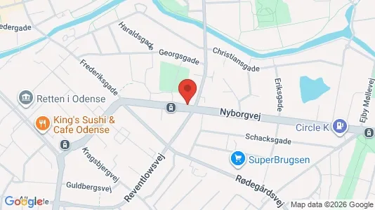 Apartments for rent i Odense C - kort over placeringen