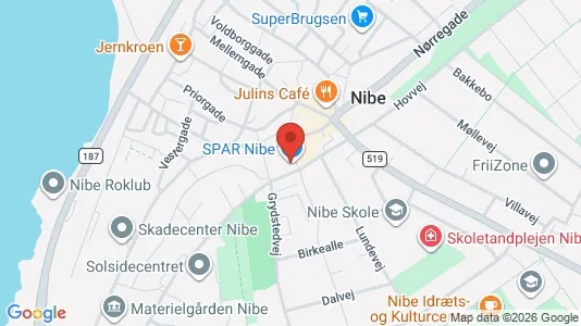 Apartments for rent i Nibe - kort over placeringen