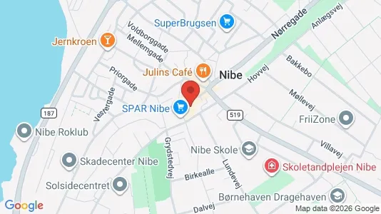 Apartments for rent i Nibe - kort over placeringen