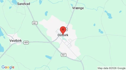 Houses for rent i Østbirk - kort over placeringen