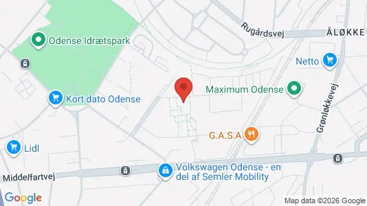Apartments for rent i Odense V - kort over placeringen