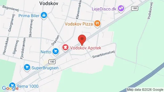 Apartments for rent i Vodskov - kort over placeringen