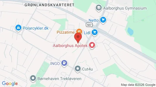 Apartments for rent i Aalborg SØ - kort over placeringen