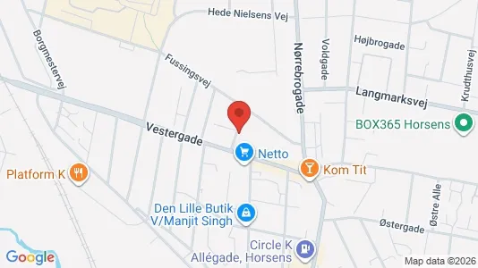 Apartments for rent i Horsens - kort over placeringen