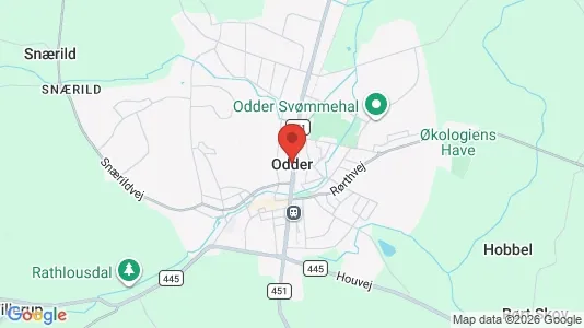 Houses for rent i Odder - kort over placeringen