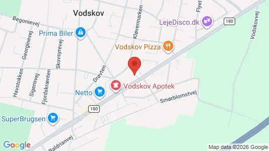 Apartments for rent i Vodskov - kort over placeringen