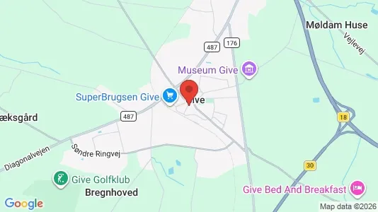 Houses for rent i Give - kort over placeringen