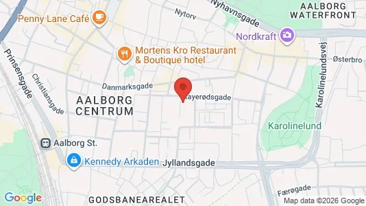Apartments for rent i Aalborg Center - kort over placeringen