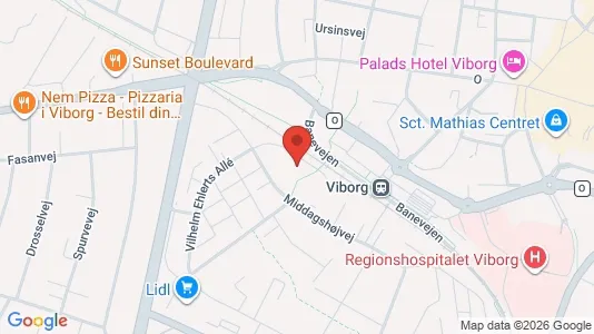 Rooms for rent i Viborg - kort over placeringen