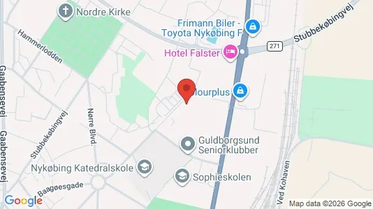Apartments for rent i Nykøbing Falster - kort over placeringen