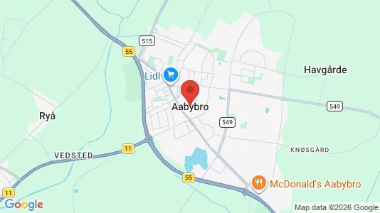 Houses for rent i Aabybro - kort over placeringen