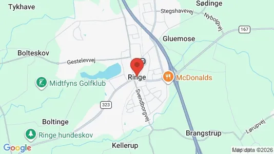 Houses for rent i Ringe - kort over placeringen