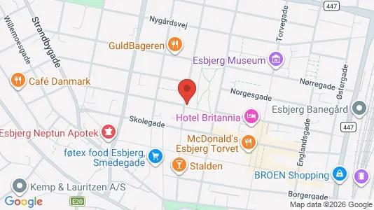 Apartments for rent i Esbjerg Center - kort over placeringen