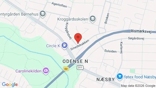 Apartments for rent i Odense N - kort over placeringen