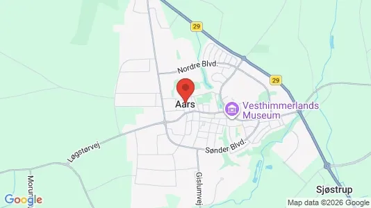 Houses for rent i Aars - kort over placeringen