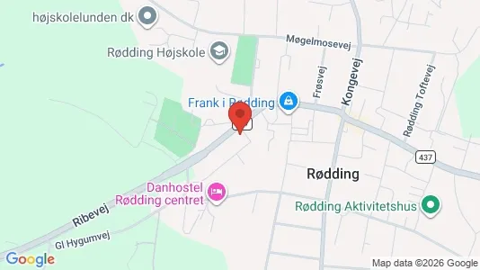 Apartments for rent i Rødding - kort over placeringen