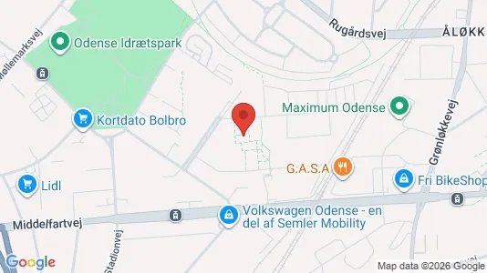 Apartments for rent i Odense V - kort over placeringen