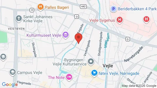 Rooms for rent i Vejle Center - kort over placeringen