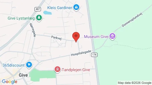 Apartments for rent i Give - kort over placeringen