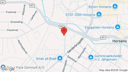 Apartments for rent i Horsens - kort over placeringen