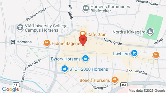Apartments for rent i Horsens - kort over placeringen