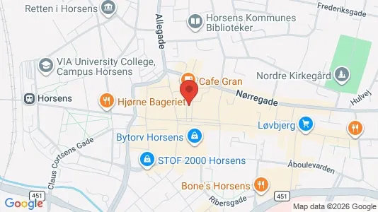 Apartments for rent i Horsens - kort over placeringen