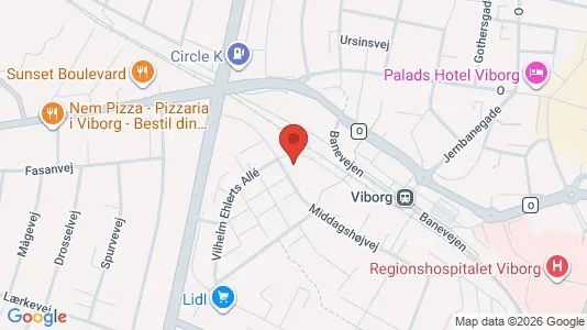 Apartments for rent i Viborg - kort over placeringen