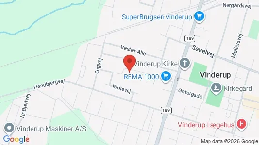 Apartments for rent i Vinderup - kort over placeringen