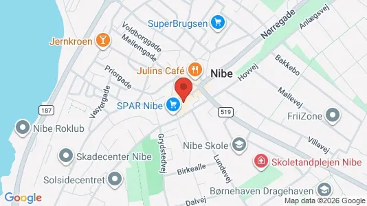 Apartments for rent i Nibe - kort over placeringen