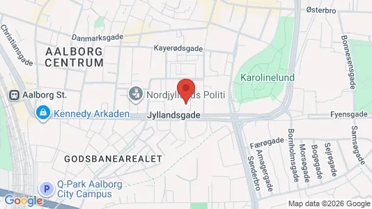 Apartments for rent i Aalborg Center - kort over placeringen