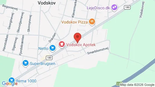 Apartments for rent i Vodskov - kort over placeringen