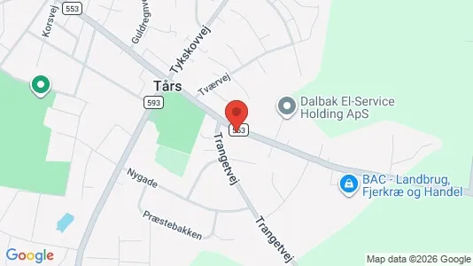 Apartments for rent i Tårs - kort over placeringen