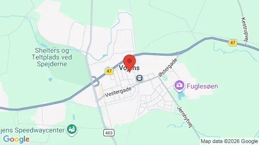 Houses for rent i Vojens - kort over placeringen