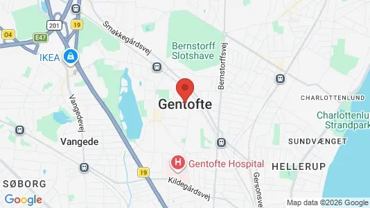 Rooms for rent i Gentofte - kort over placeringen